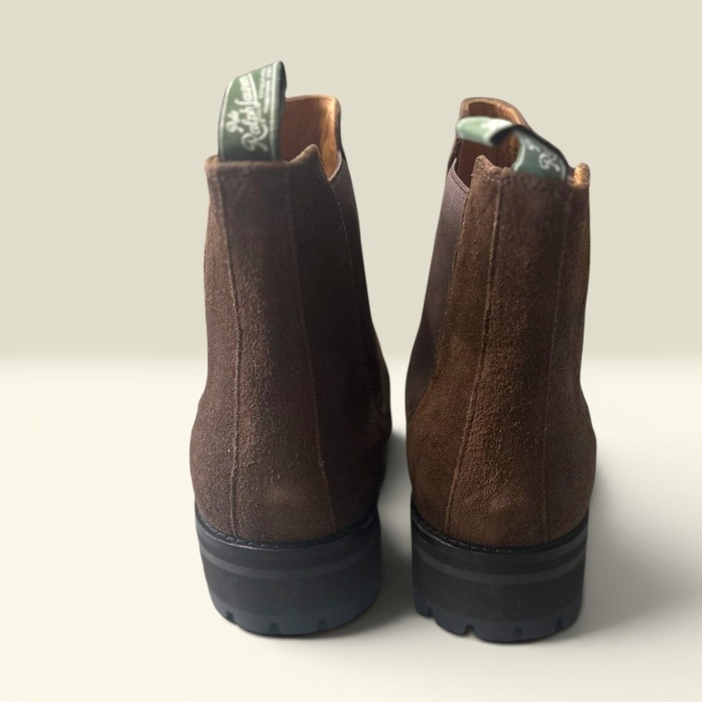 Polo Ralph Lauren NWBBryson Chelsea Boots Size 10 Brown Excellent Suede Lug Sole - Picture 4 of 12